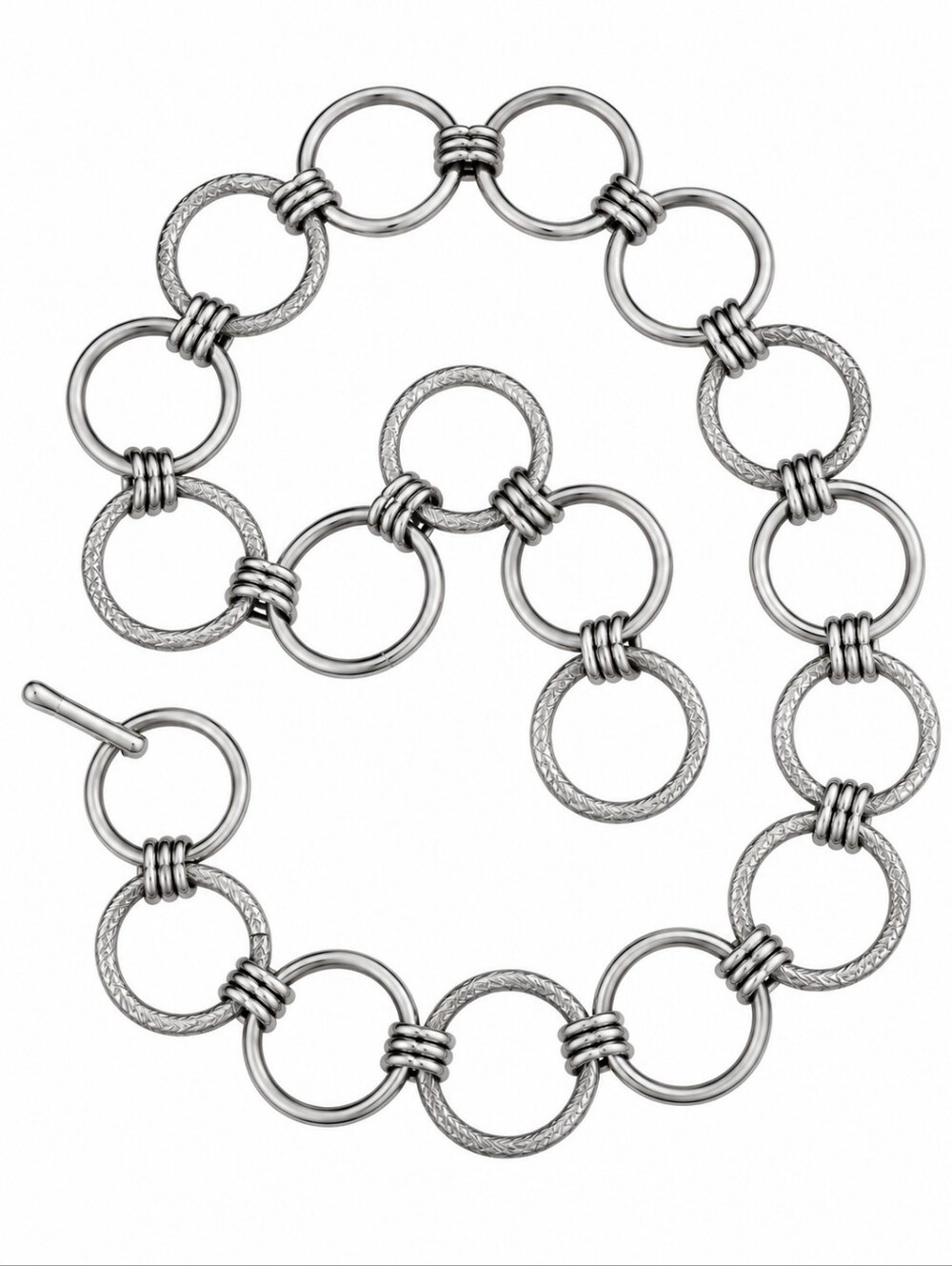 Vintage 1980s Textured Circle Link Waist Belt